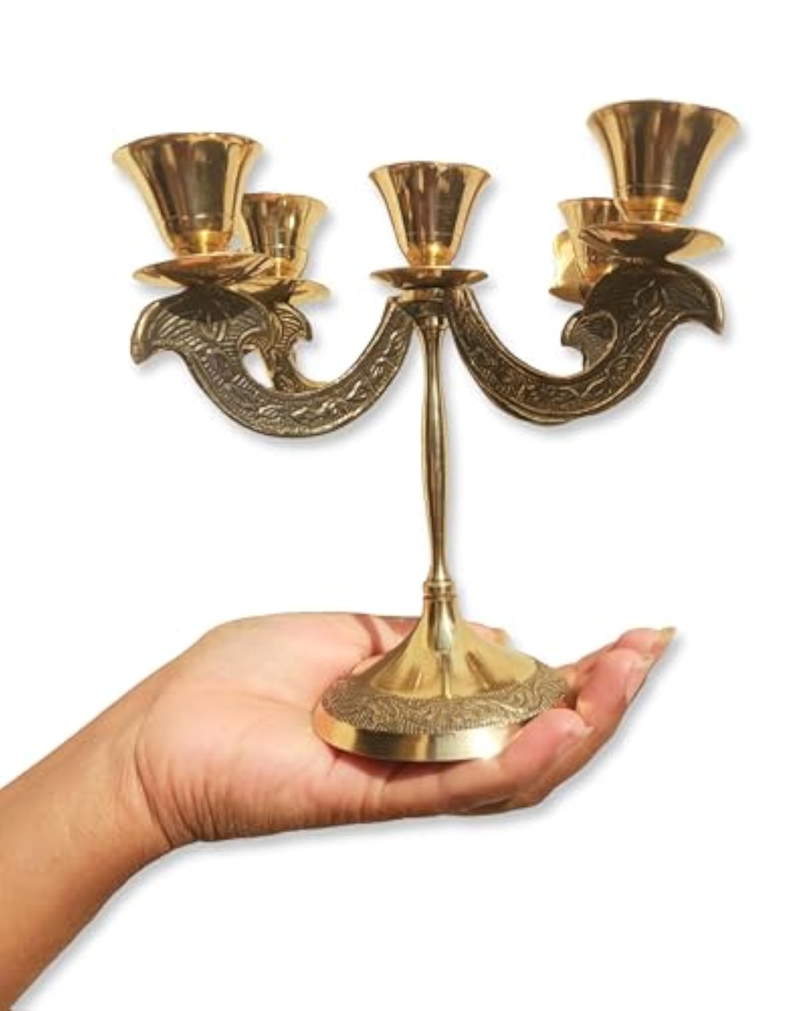 Brass Candle Holder for Pooja, Home Decorative Gift